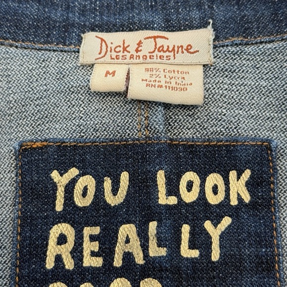 Dick & Jayne Los Angeles Denim Jacket Women's Asymmetrical Zip Front Size MED - Picture 2 of 7